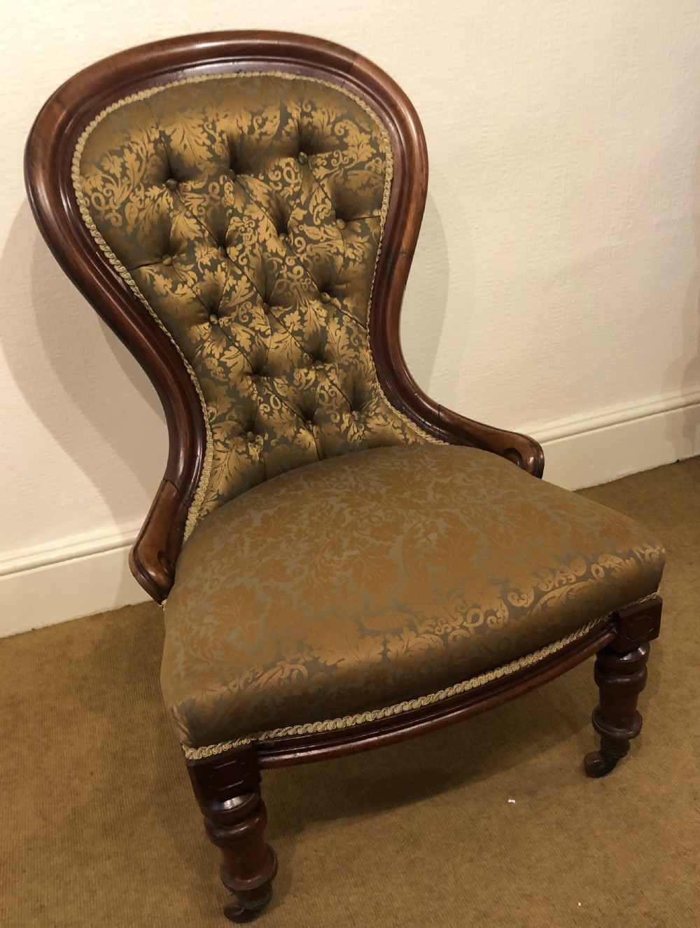 victorian spoon back nursing chair