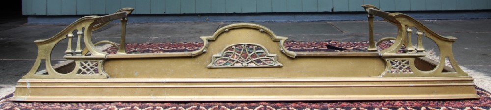 art nouveau brass fireside fender