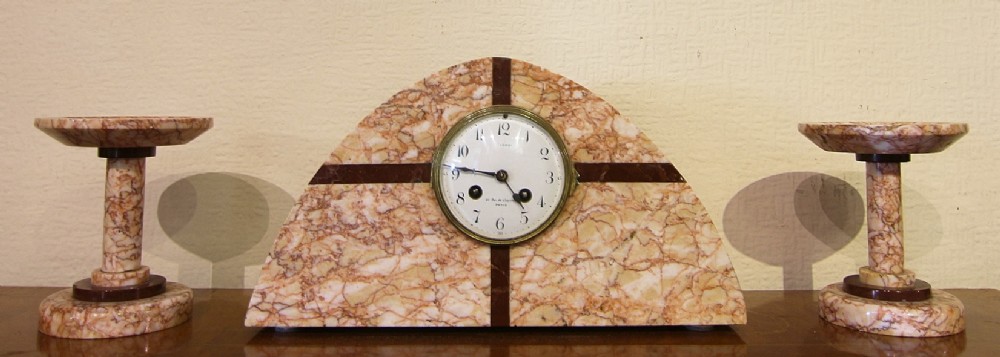 good quality art deco clock set