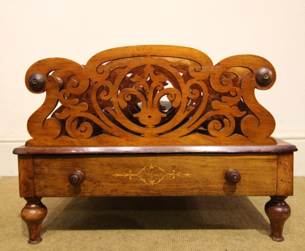 19th century walnut magazine rack