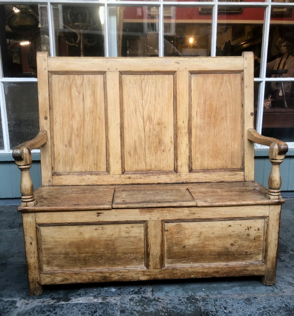 georgian pine box settle