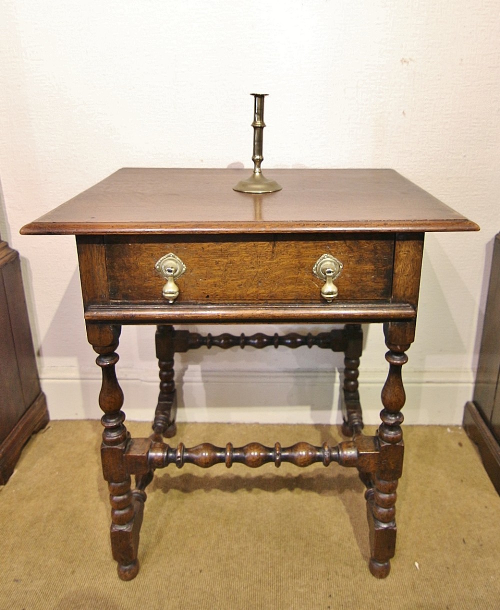 18th century style oak lowboy candlestick