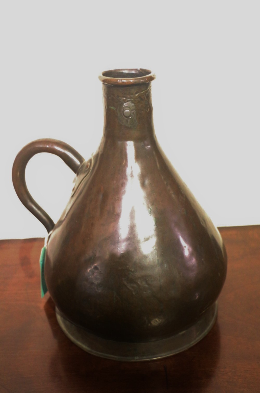 large 19th century 2 gallon copper flagon 's hancock'