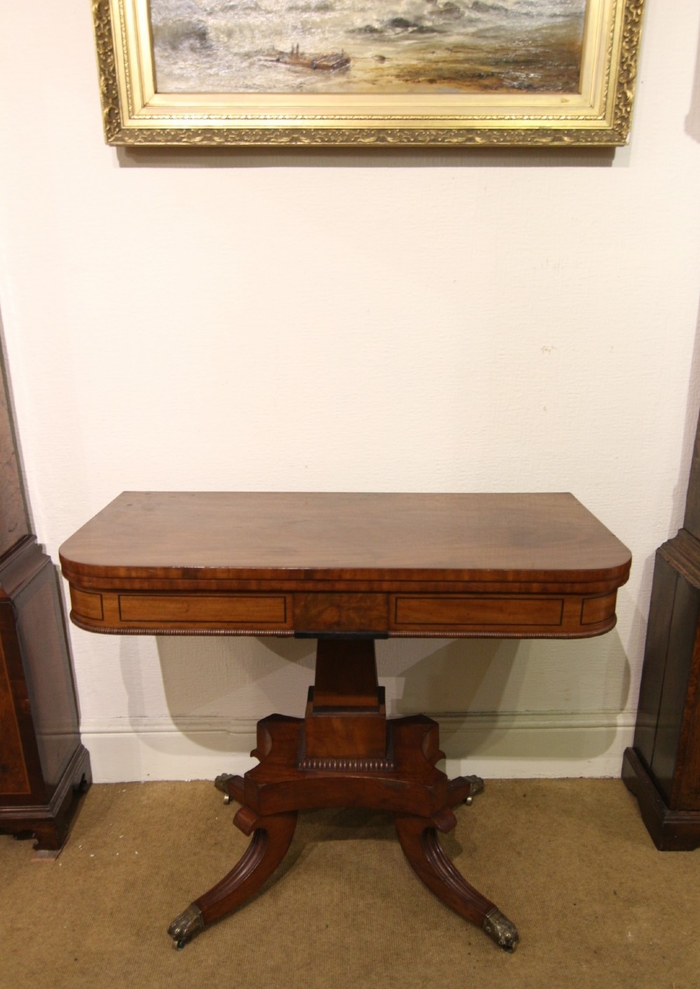 19th century mahogany fold over games table