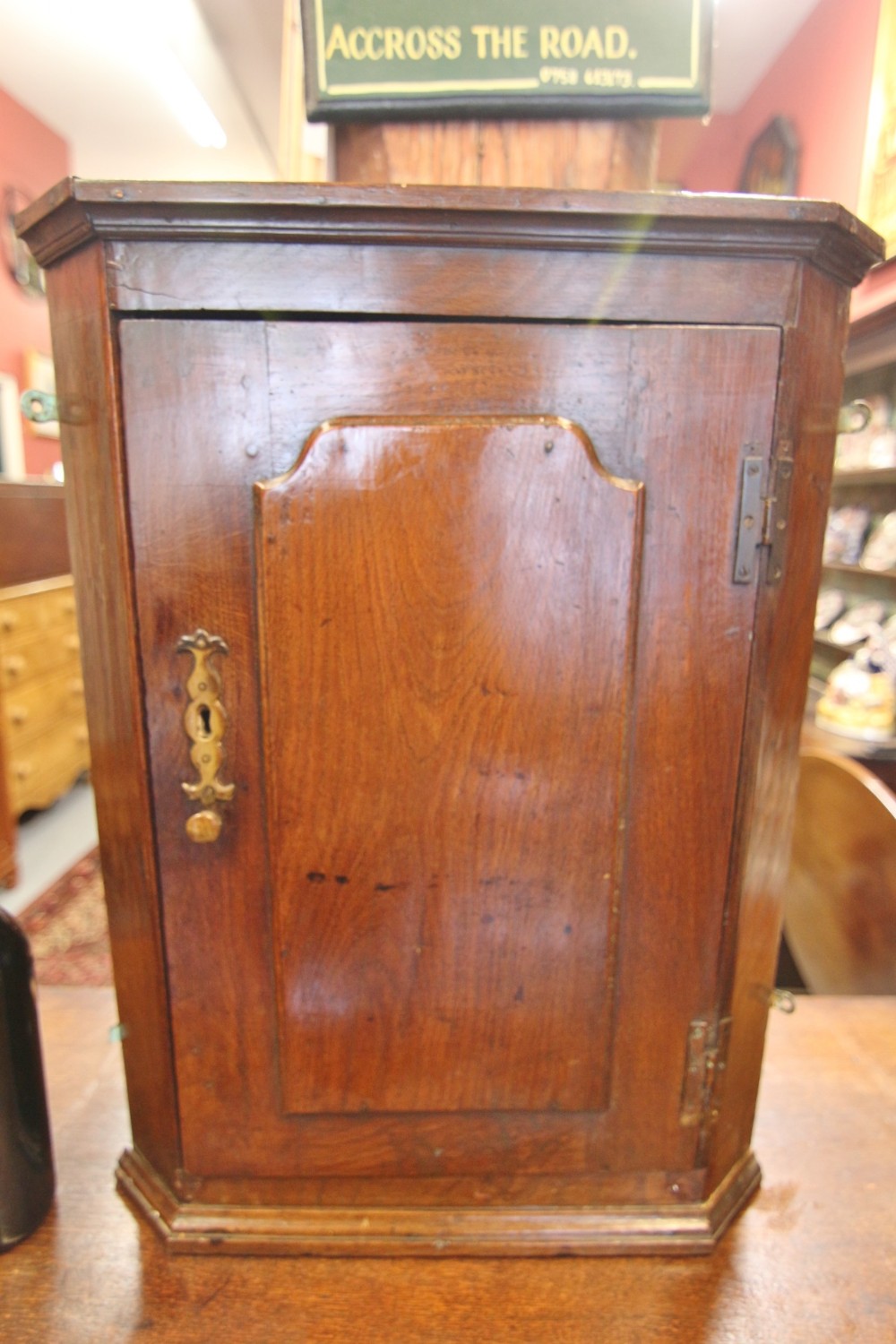 small 18th century oak corner cupboard