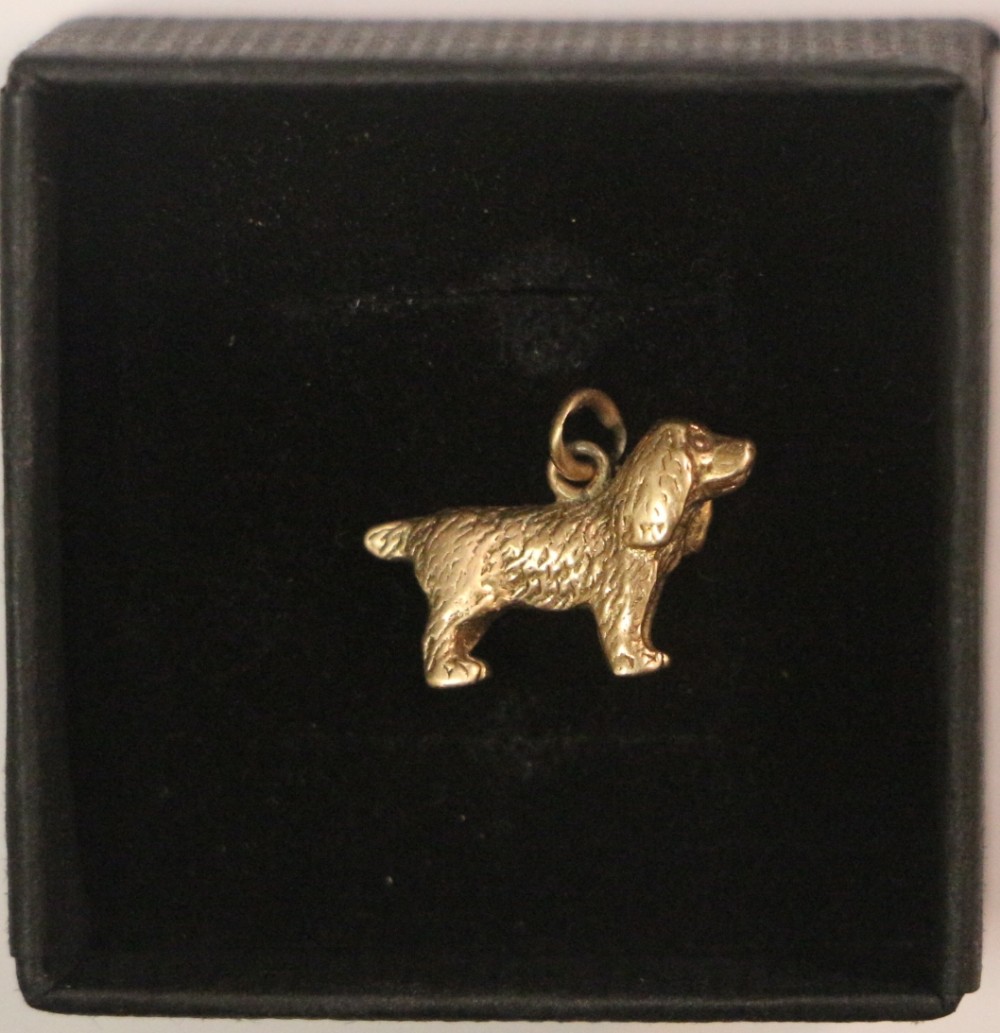 9ct gold spaniel charm