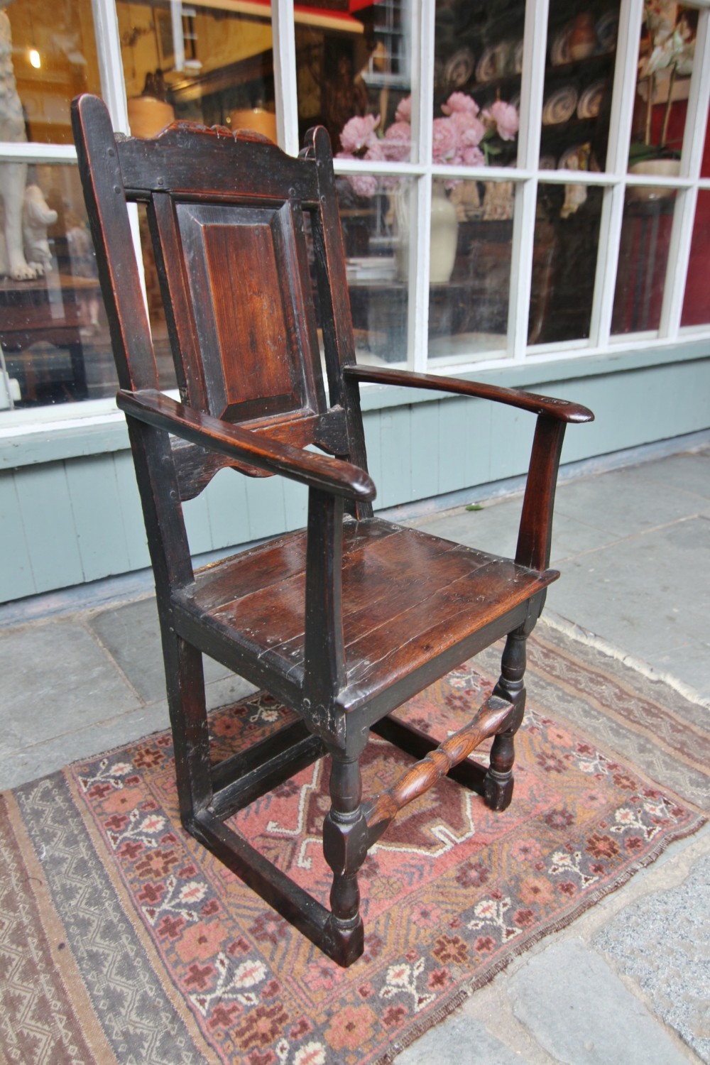 unusual late 17th century welsh oak wainscot type armchair