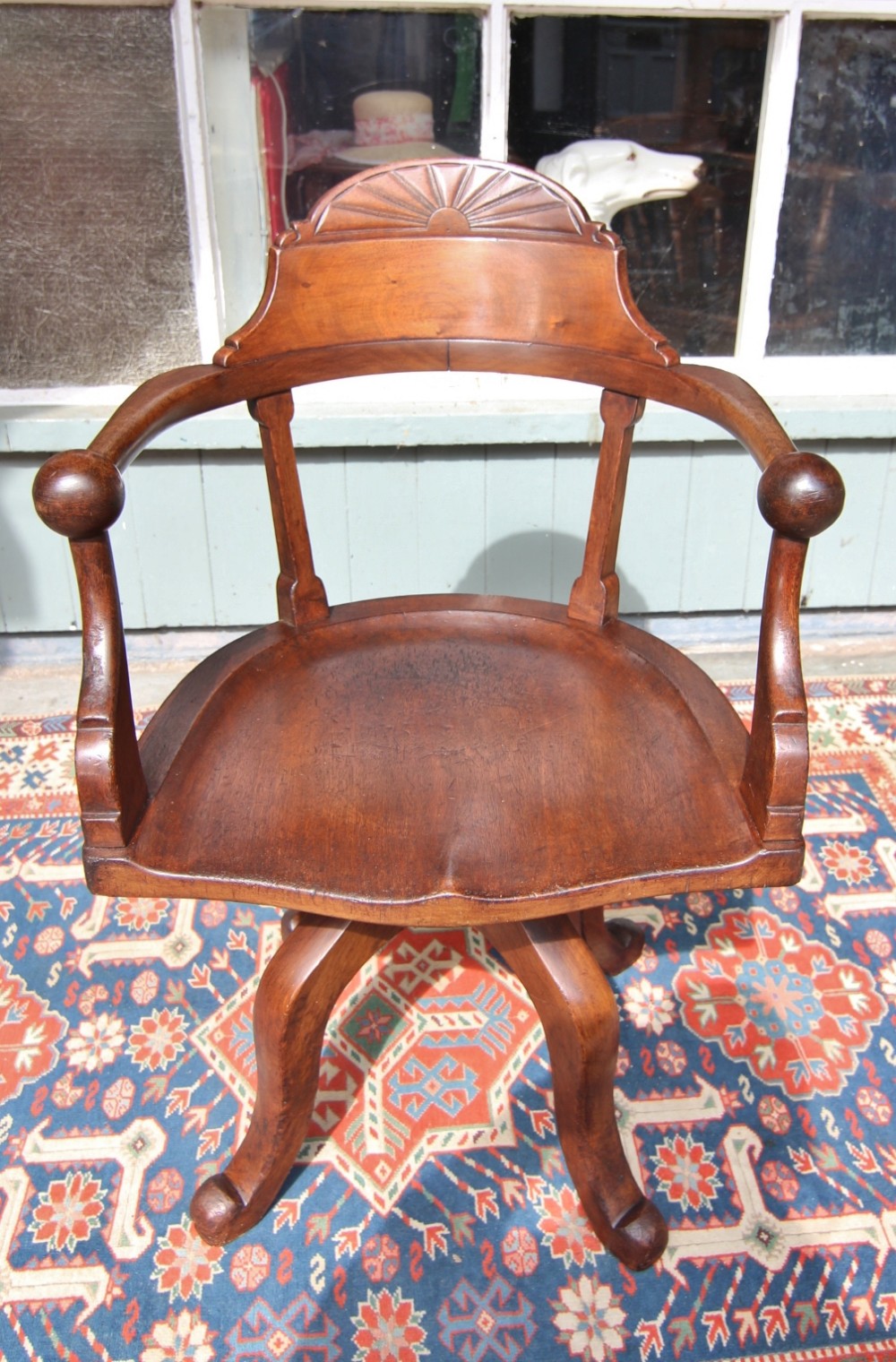 william birch arts craft swivel mahogany office chair