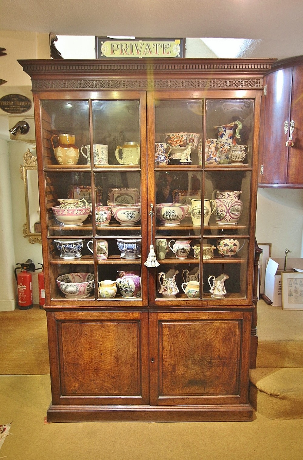 fine georgian mahogany glazed display cabinet