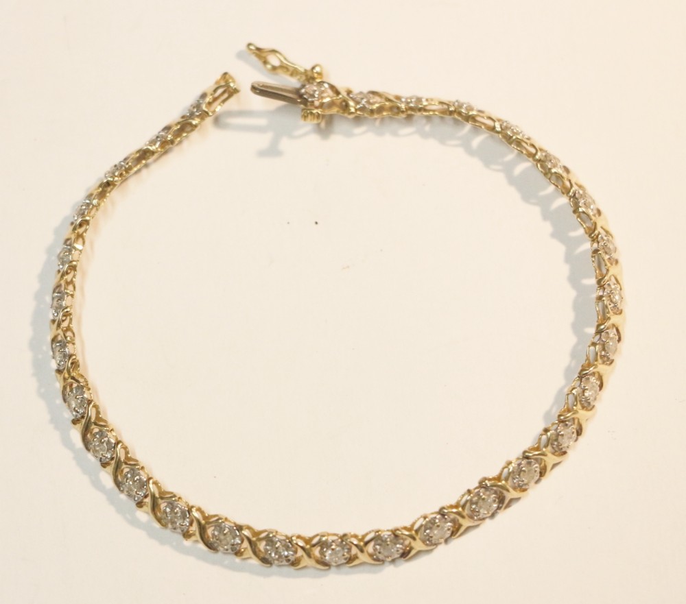 fine 9ct gold diamond bracelet