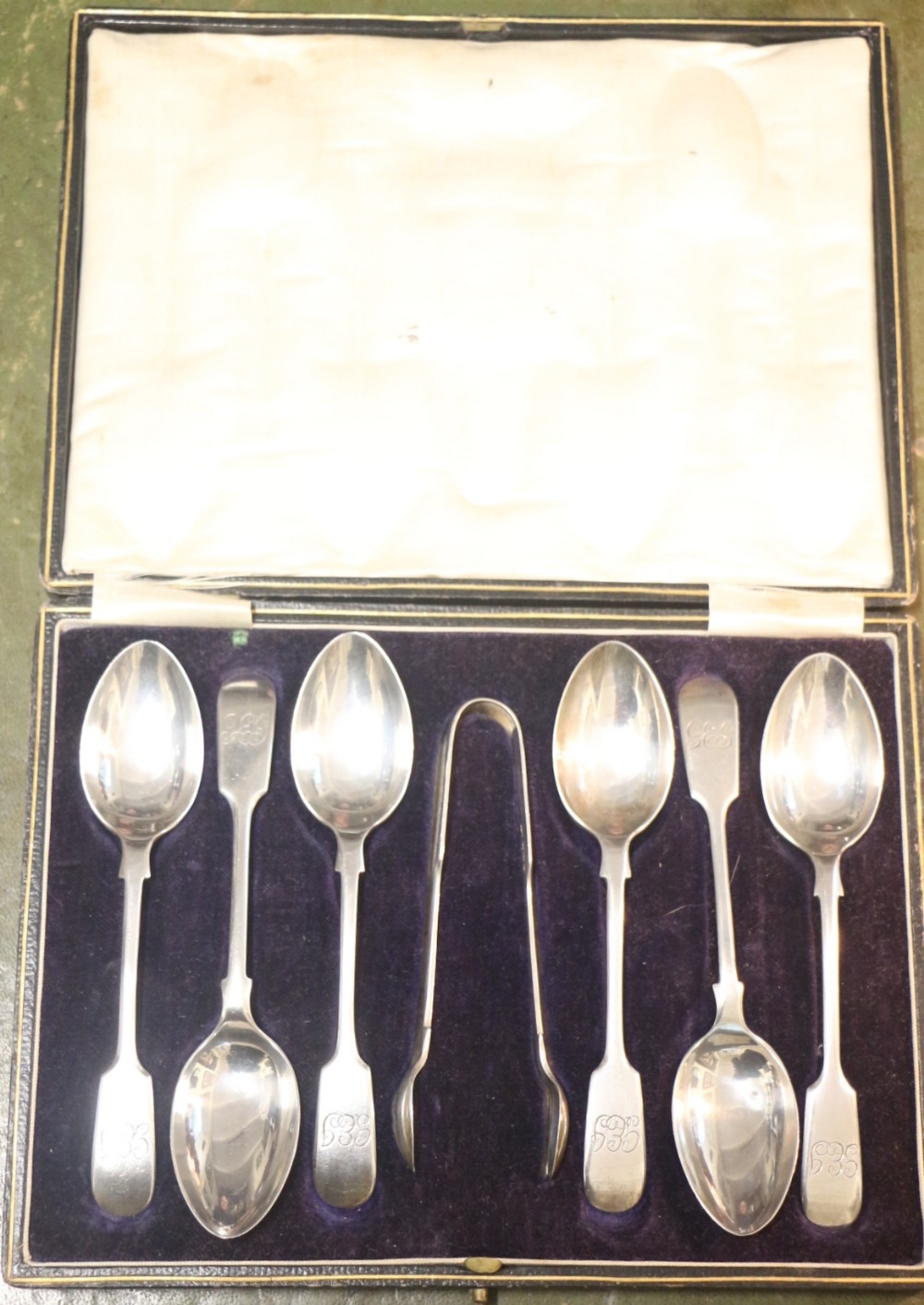 19th century silver hallmarked spood set
