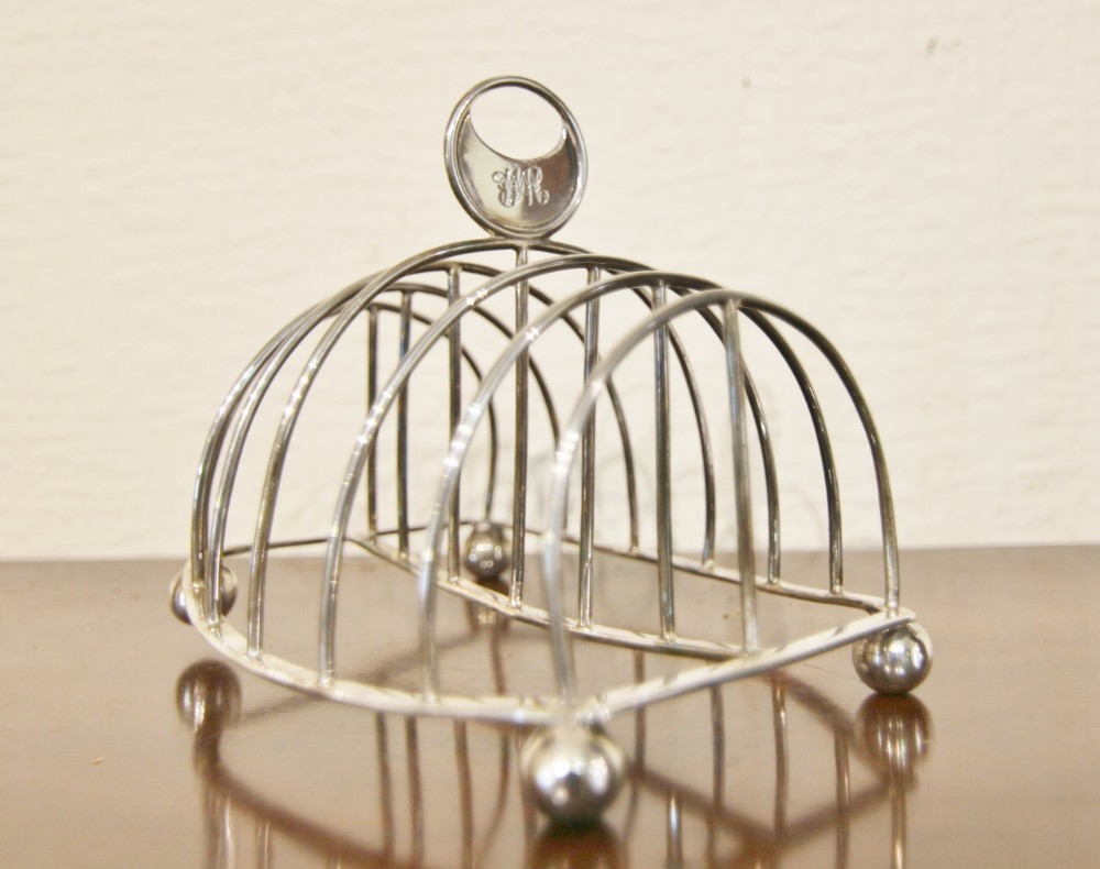 large sterling silver georgian toastrack
