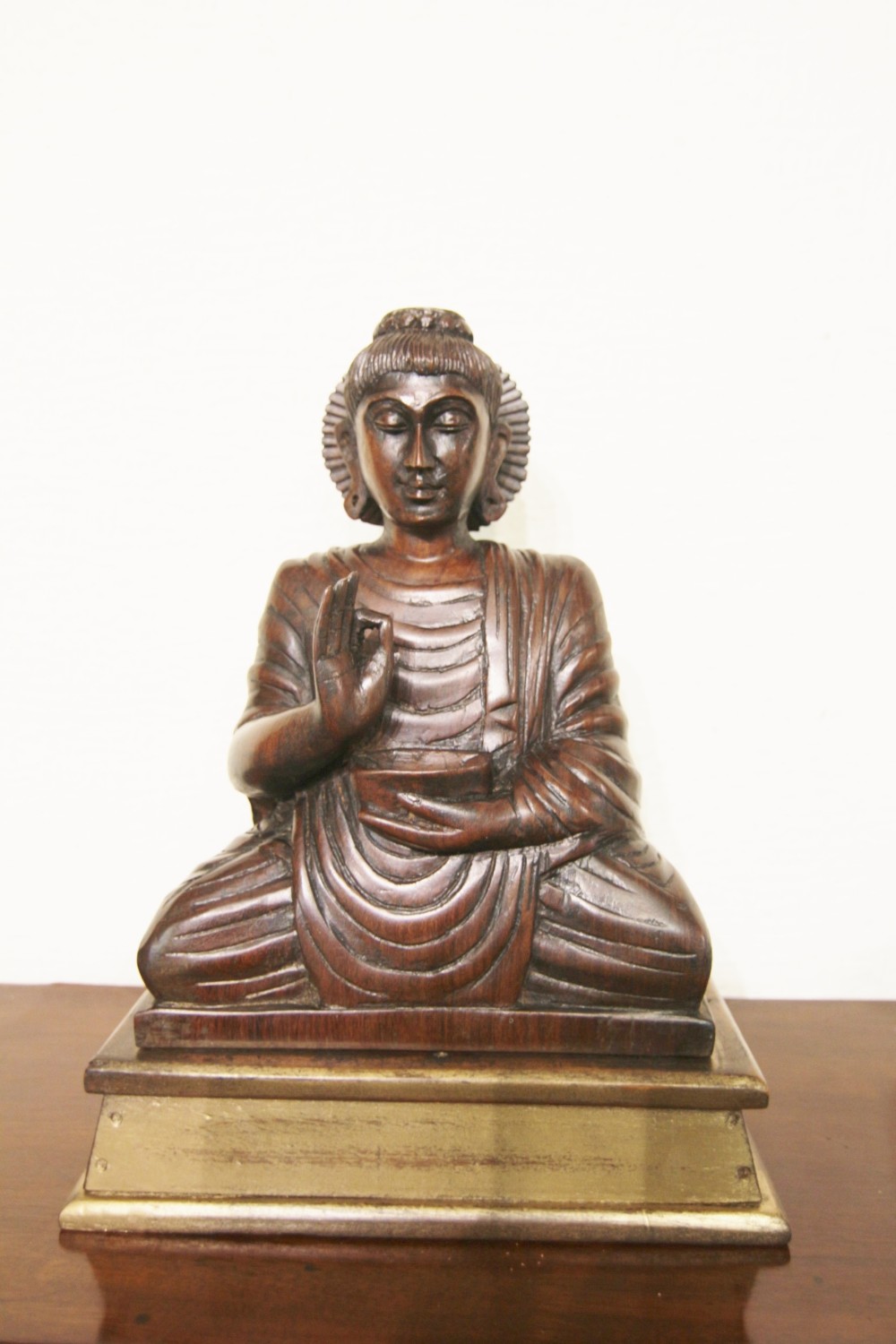 large teak burmese wooden buddha