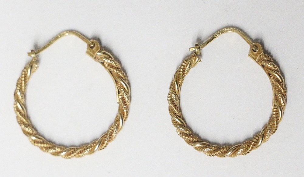 9ct gold rope twist earings