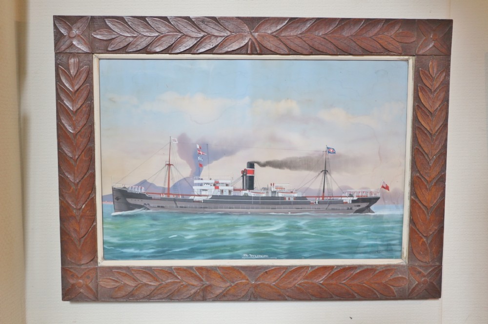 wwi steamship 'ss bregonian' 1906 off coast of italy